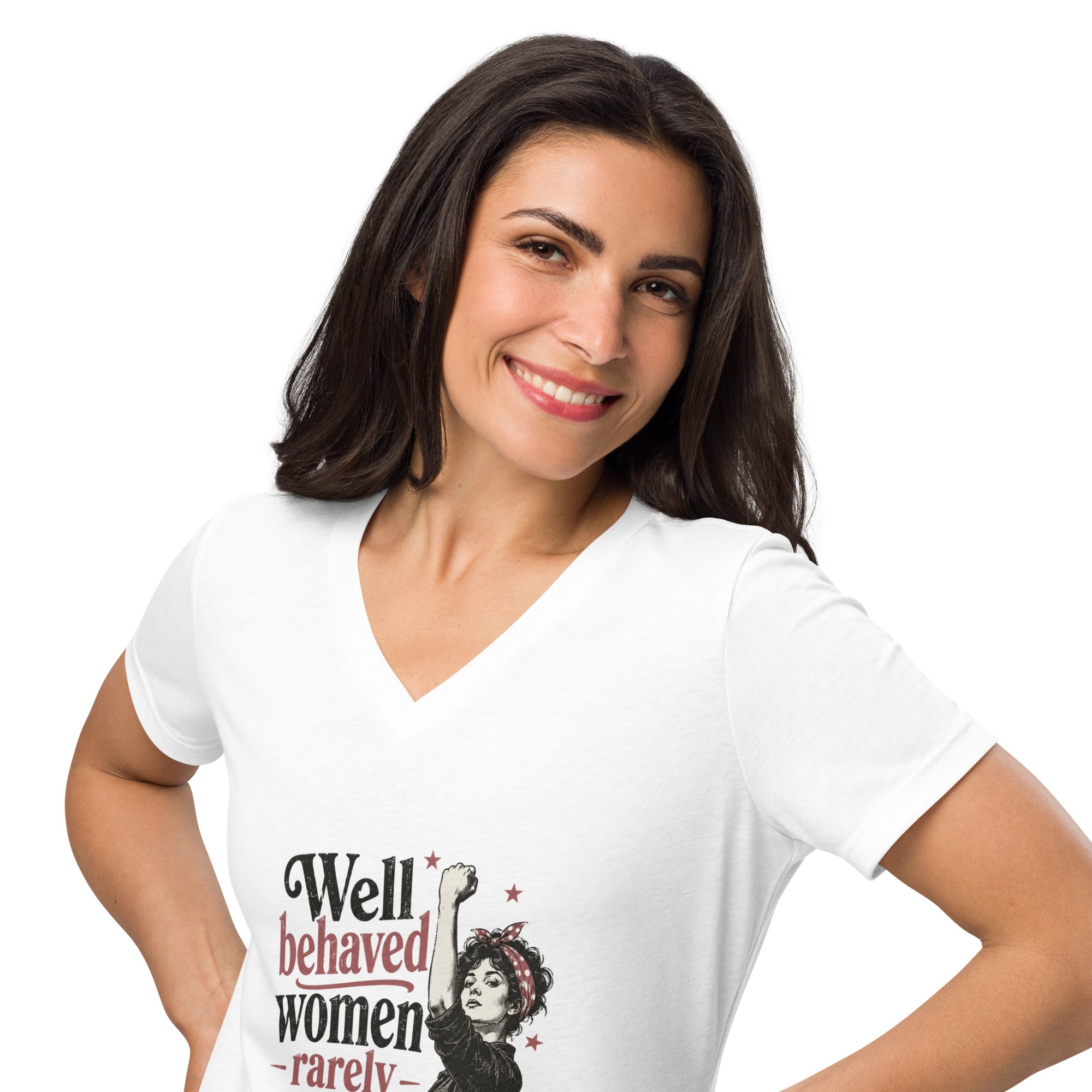 Women’s Graphic Relaxed V -Neck T-shirt