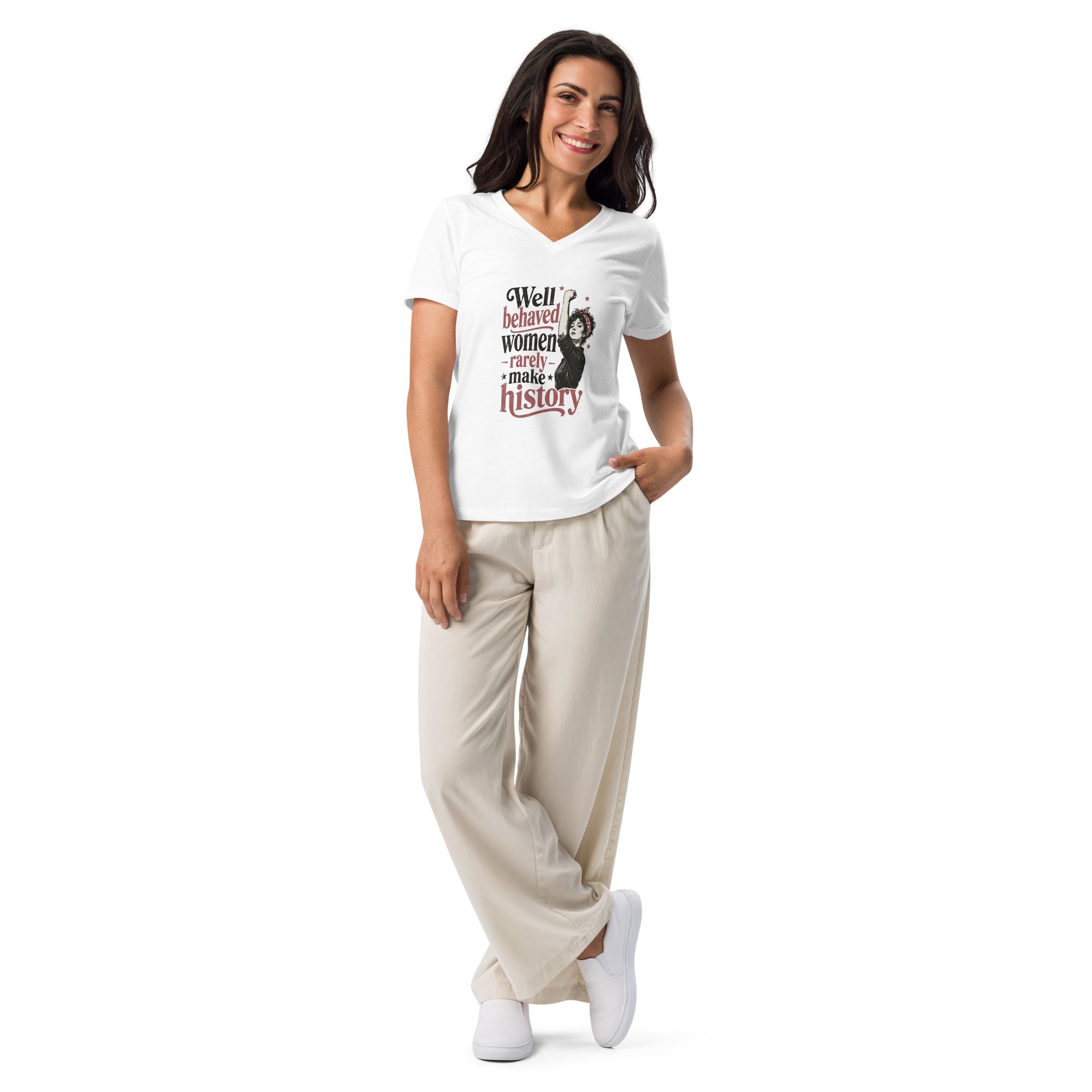 Women’s Graphic Relaxed V -Neck T-shirt